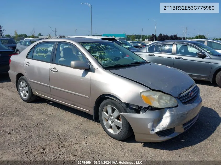 2003 Toyota Corolla Ce/Le/S VIN: 2T1BR32E53C775980 Lot: 12079459