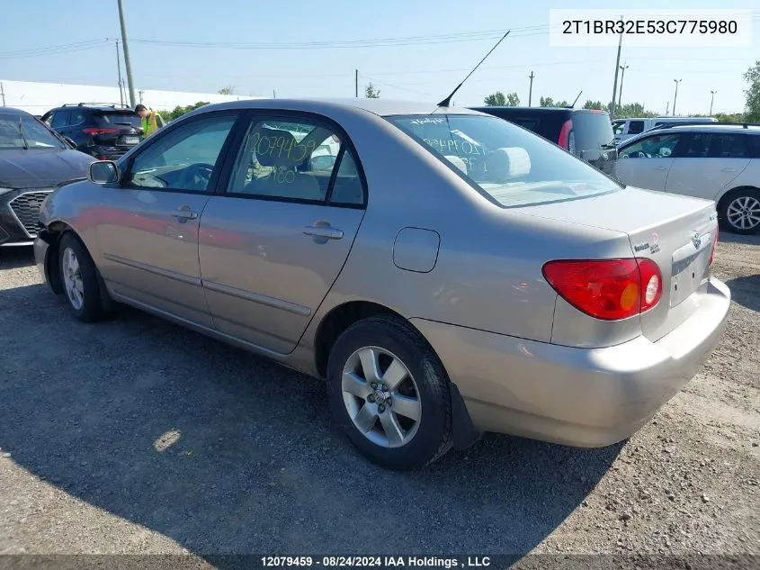 2003 Toyota Corolla Ce/Le/S VIN: 2T1BR32E53C775980 Lot: 12079459