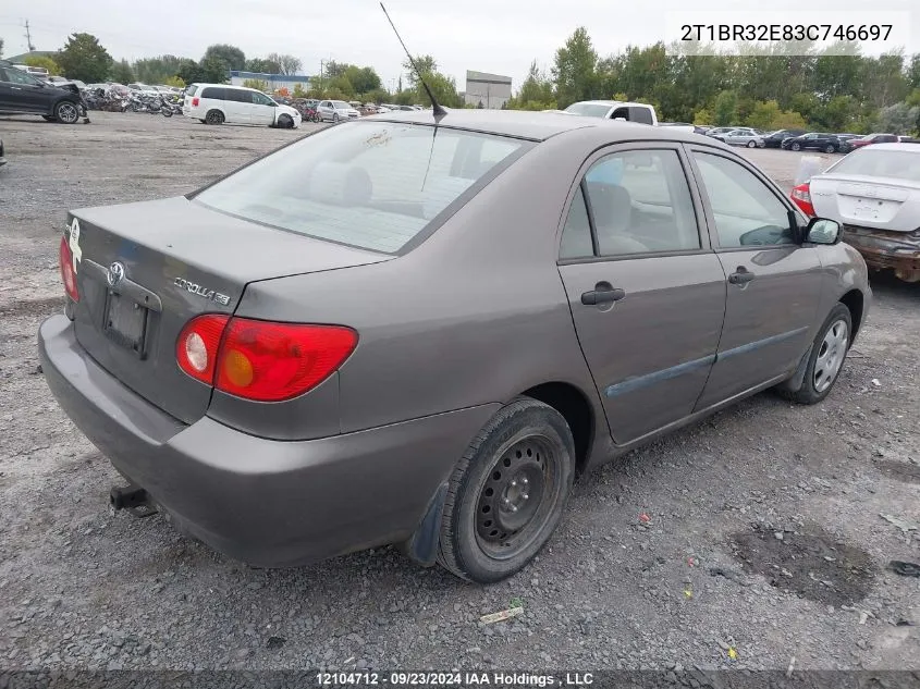 2003 Toyota Corolla Ce/Le/S VIN: 2T1BR32E83C746697 Lot: 12104712