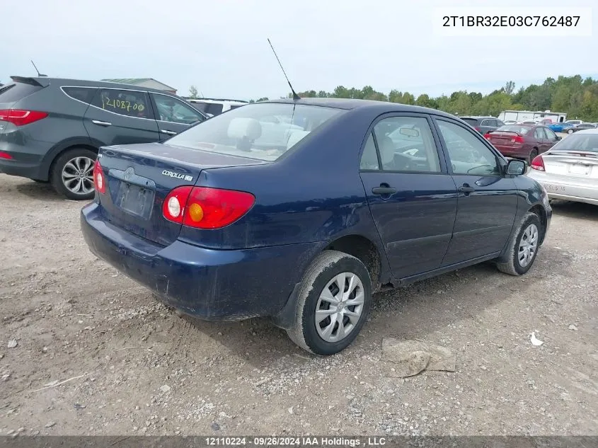 2003 Toyota Corolla Ce/Le/S VIN: 2T1BR32E03C762487 Lot: 12110224