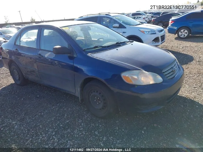 2003 Toyota Corolla Ce/Le/S VIN: 2T1BR32E13C770551 Lot: 12111482