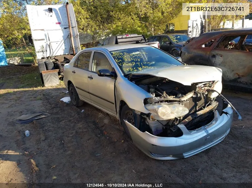 2003 Toyota Corolla Ce/Le/Sport VIN: 2T1BR32E63C726741 Lot: 12124545