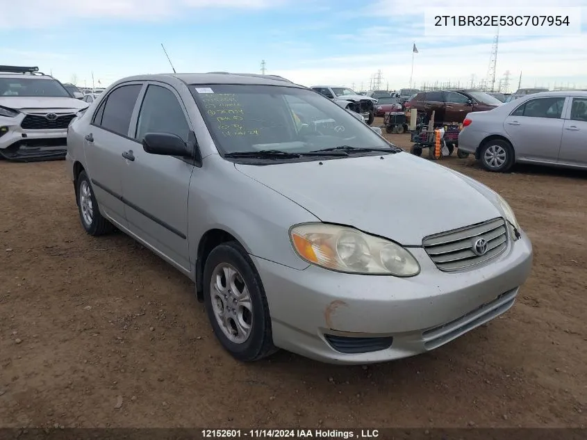 2003 Toyota Corolla Ce/Le/S VIN: 2T1BR32E53C707954 Lot: 12152601