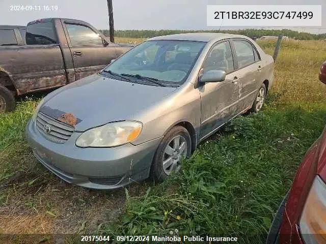 2003 Toyota Corolla Le VIN: 2T1BR32E93C747499 Lot: 20175044