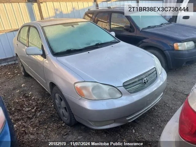 2003 Toyota Corolla Le VIN: 2T1BR38EX3C730444 Lot: 20182970