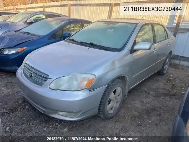 2003 Toyota Corolla Le VIN: 2T1BR38EX3C730444 Lot: 20182970