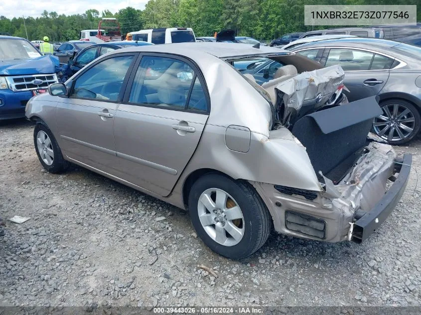 2003 Toyota Corolla Le VIN: 1NXBR32E73Z077546 Lot: 39443026