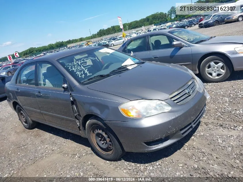 2003 Toyota Corolla Le VIN: 2T1BR38E83C162307 Lot: 39641419