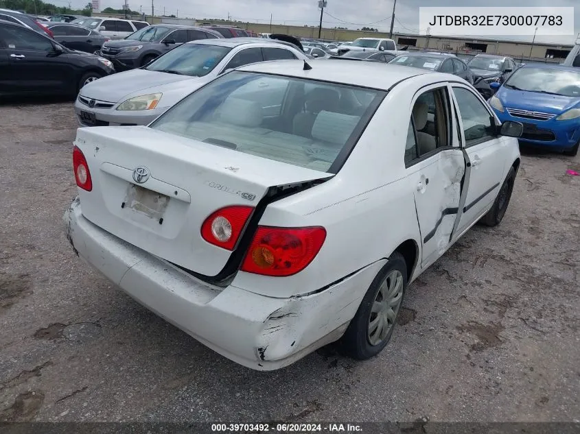 2003 Toyota Corolla Ce VIN: JTDBR32E730007783 Lot: 39703492