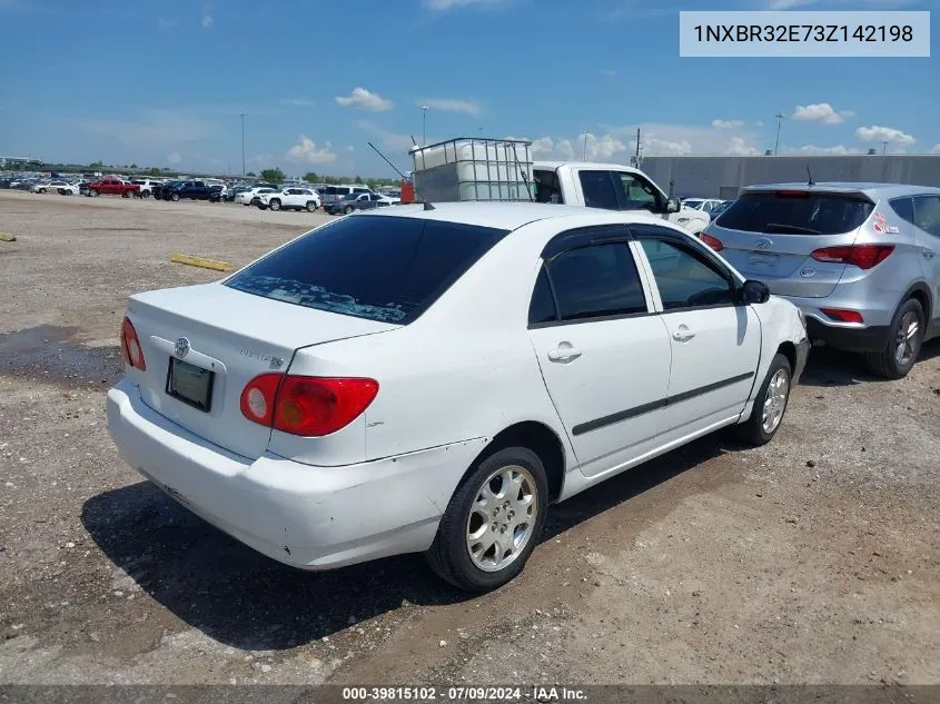 2003 Toyota Corolla Ce VIN: 1NXBR32E73Z142198 Lot: 39815102