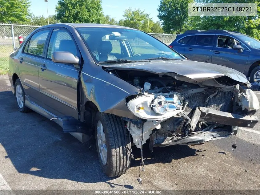 2003 Toyota Corolla S VIN: 2T1BR32E23C148721 Lot: 39841580