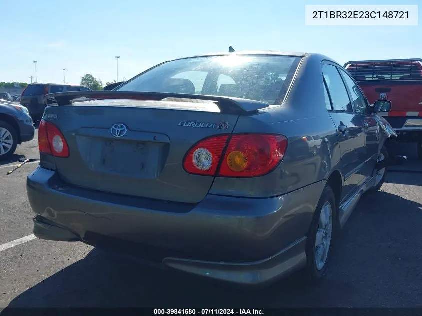 2T1BR32E23C148721 2003 Toyota Corolla S