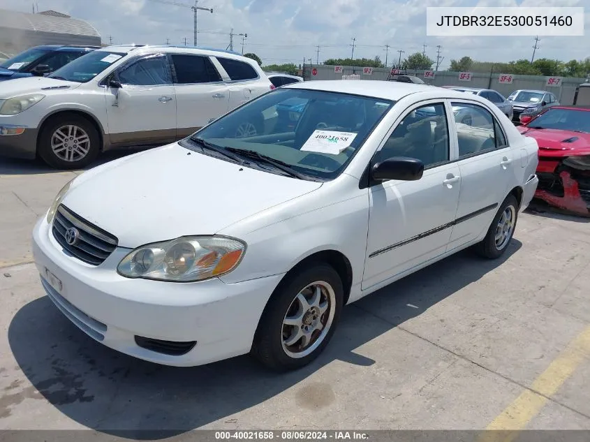 2003 Toyota Corolla Ce VIN: JTDBR32E530051460 Lot: 40021658