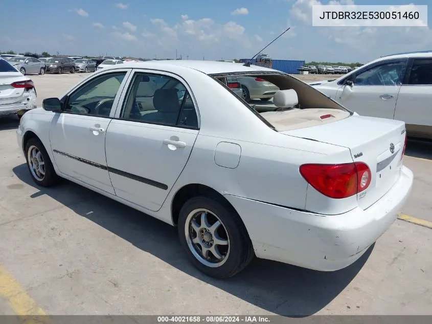 2003 Toyota Corolla Ce VIN: JTDBR32E530051460 Lot: 40021658