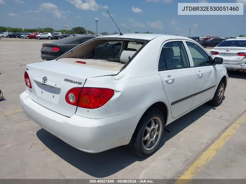 2003 Toyota Corolla Ce VIN: JTDBR32E530051460 Lot: 40021658