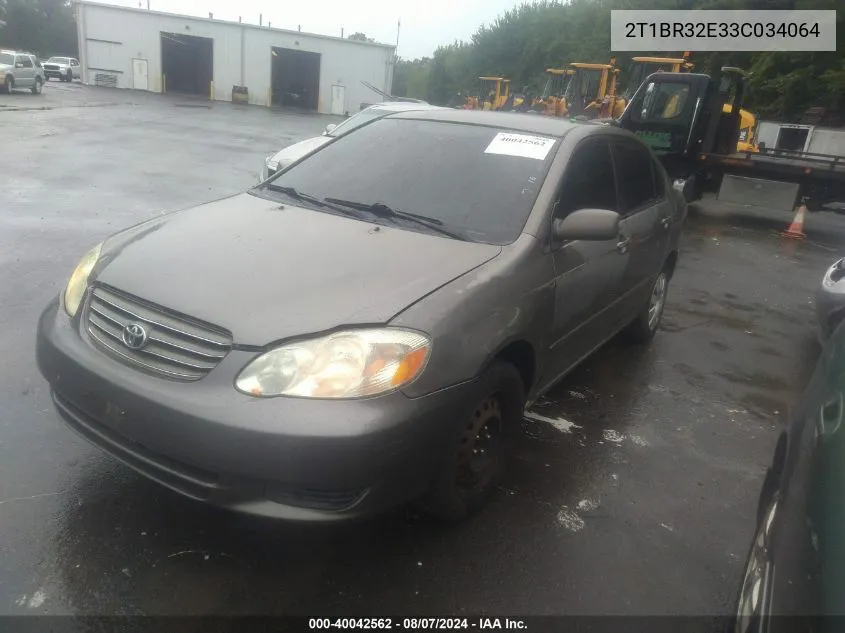 2003 Toyota Corolla Ce/Le/S VIN: 2T1BR32E33C034064 Lot: 40042562