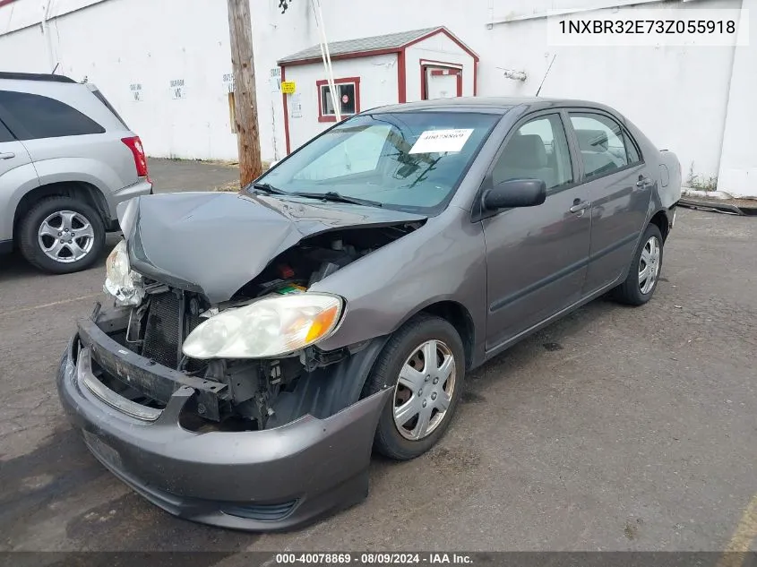 2003 Toyota Corolla Ce VIN: 1NXBR32E73Z055918 Lot: 40078869