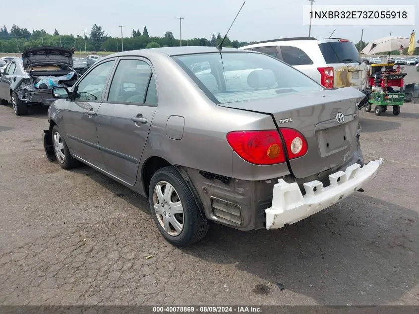 2003 Toyota Corolla Ce VIN: 1NXBR32E73Z055918 Lot: 40078869