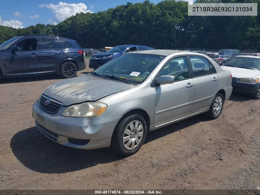 2003 Toyota Corolla Le VIN: 2T1BR38E93C131034 Lot: 40174574