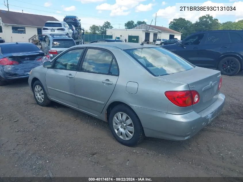 2003 Toyota Corolla Le VIN: 2T1BR38E93C131034 Lot: 40174574