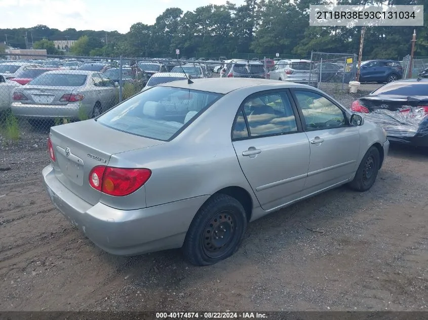 2003 Toyota Corolla Le VIN: 2T1BR38E93C131034 Lot: 40174574