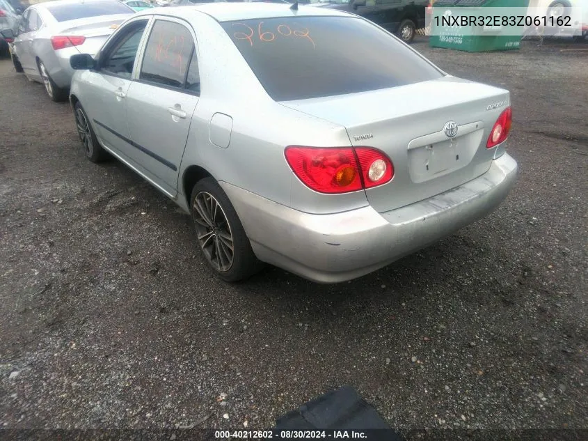 2003 Toyota Corolla Ce VIN: 1NXBR32E83Z061162 Lot: 40212602