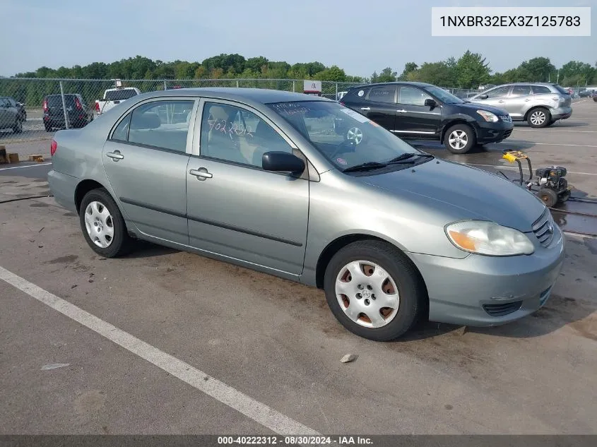 2003 Toyota Corolla Ce VIN: 1NXBR32EX3Z125783 Lot: 40222312