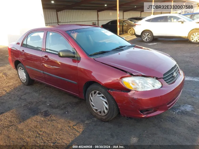 2003 Toyota Corolla Ce VIN: JTDBR32E332007588 Lot: 40240938