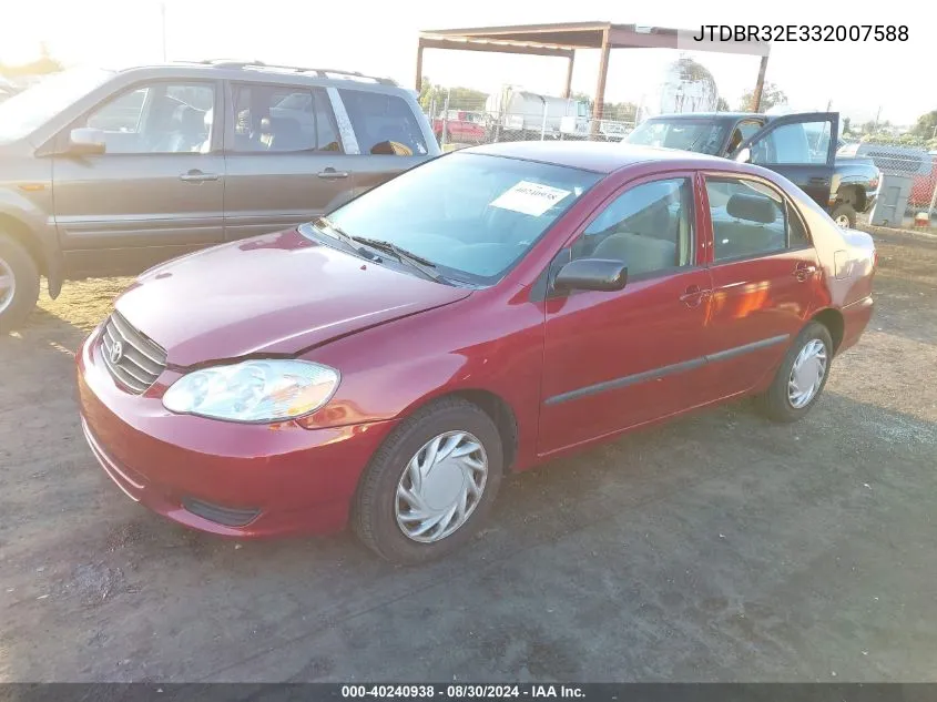 2003 Toyota Corolla Ce VIN: JTDBR32E332007588 Lot: 40240938