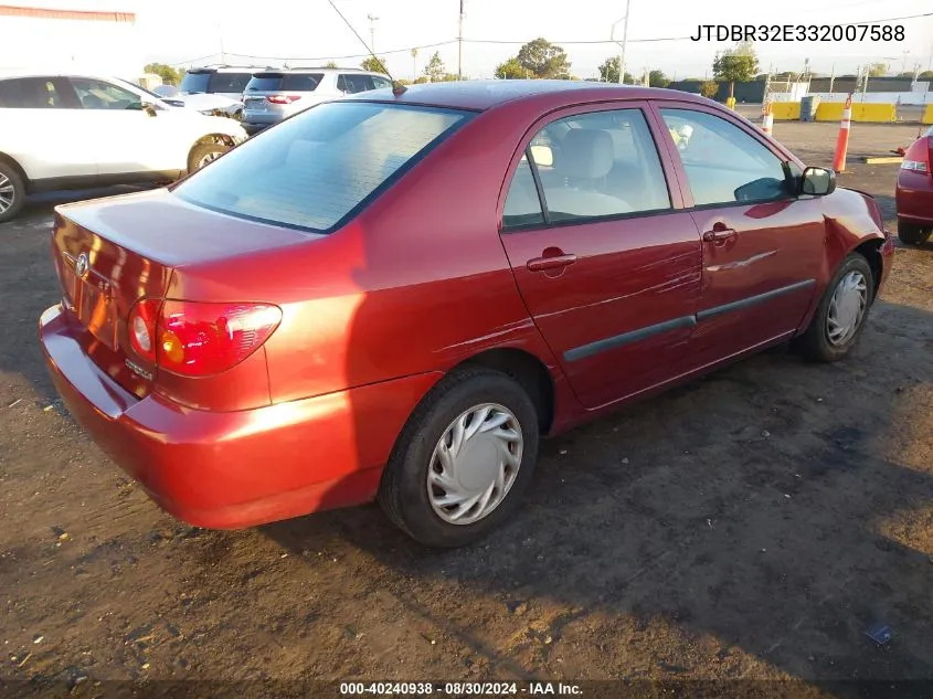 2003 Toyota Corolla Ce VIN: JTDBR32E332007588 Lot: 40240938