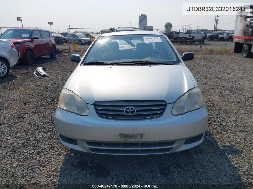 JTDBR32E332016243 2003 Toyota Corolla Ce