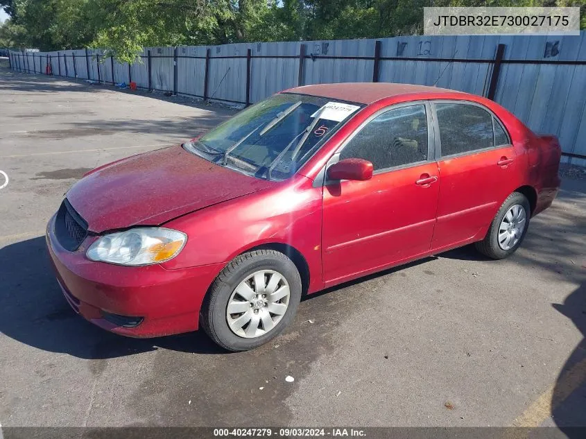 2003 Toyota Corolla Le VIN: JTDBR32E730027175 Lot: 40247279