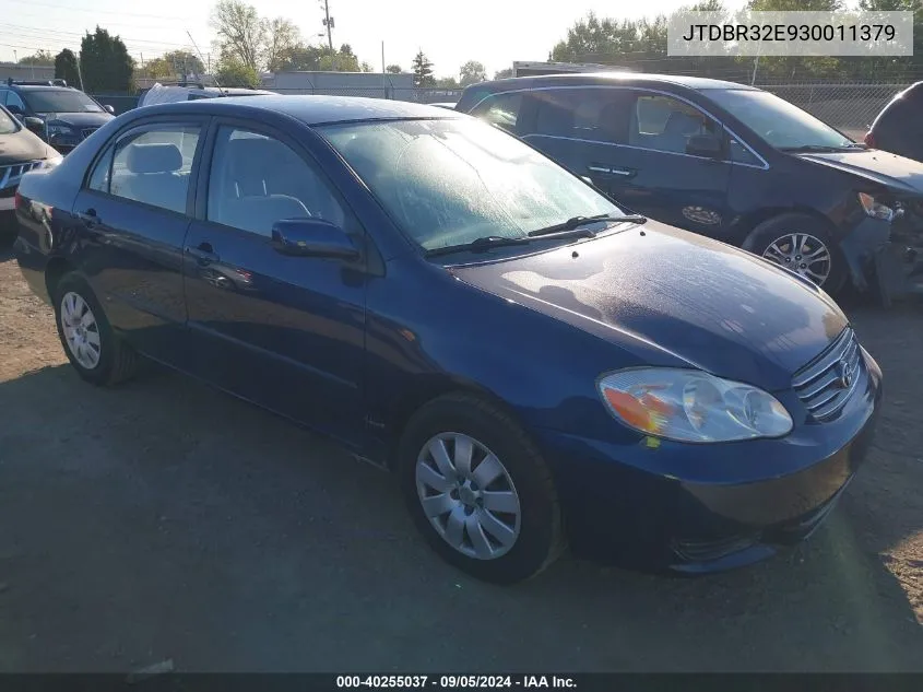 2003 Toyota Corolla Ce/Le VIN: JTDBR32E930011379 Lot: 40255037