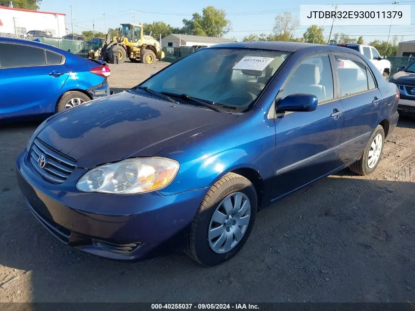 2003 Toyota Corolla Ce/Le VIN: JTDBR32E930011379 Lot: 40255037