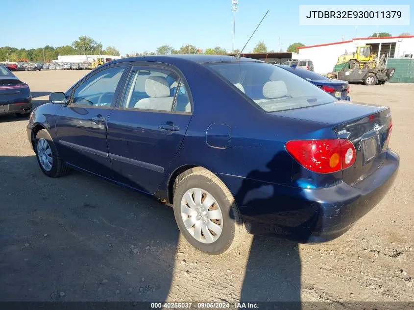 2003 Toyota Corolla Ce/Le VIN: JTDBR32E930011379 Lot: 40255037