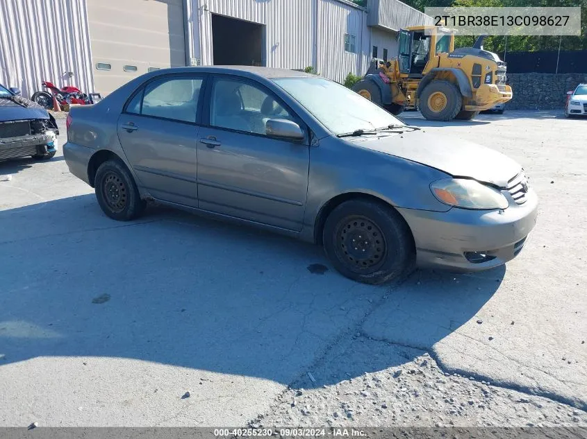 2003 Toyota Corolla Le VIN: 2T1BR38E13C098627 Lot: 40255230