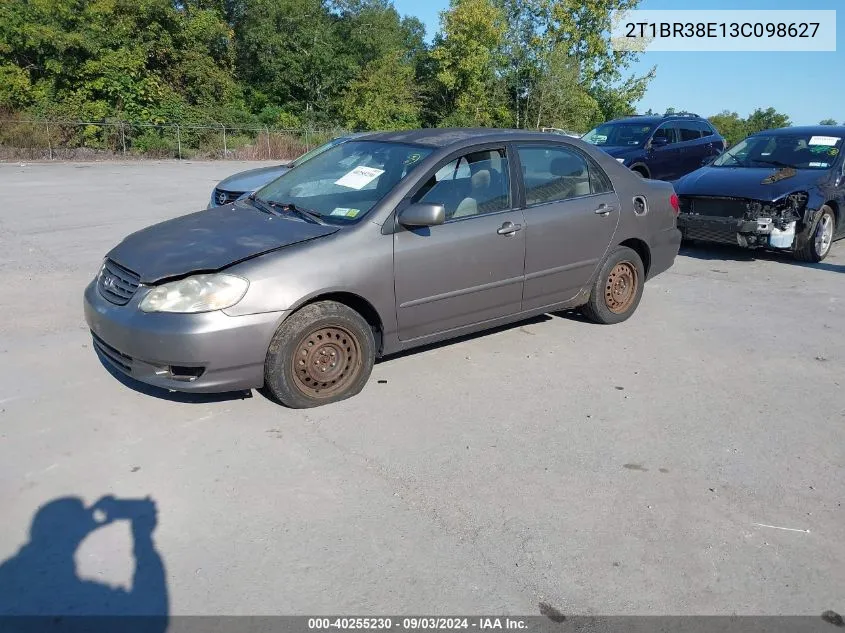 2003 Toyota Corolla Le VIN: 2T1BR38E13C098627 Lot: 40255230