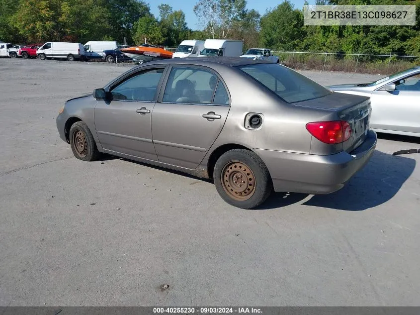 2003 Toyota Corolla Le VIN: 2T1BR38E13C098627 Lot: 40255230