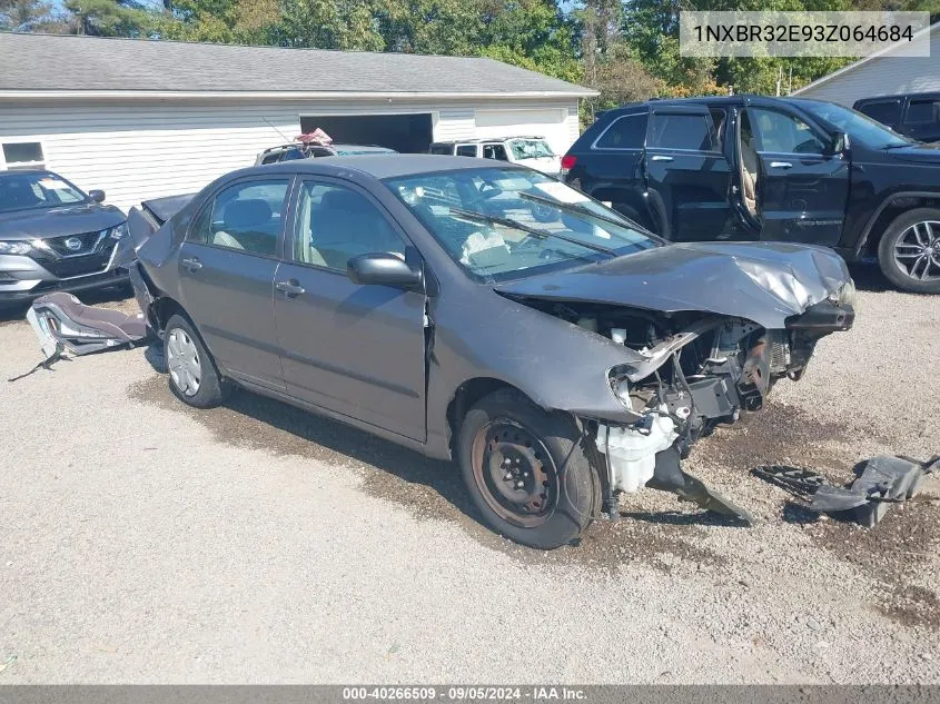 2003 Toyota Corolla Ce VIN: 1NXBR32E93Z064684 Lot: 40266509