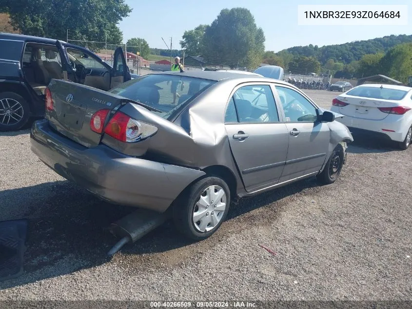 2003 Toyota Corolla Ce VIN: 1NXBR32E93Z064684 Lot: 40266509