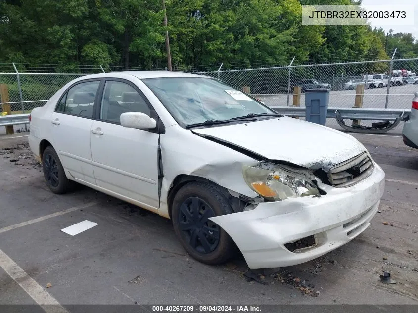 2003 Toyota Corolla Le VIN: JTDBR32EX32003473 Lot: 40267209