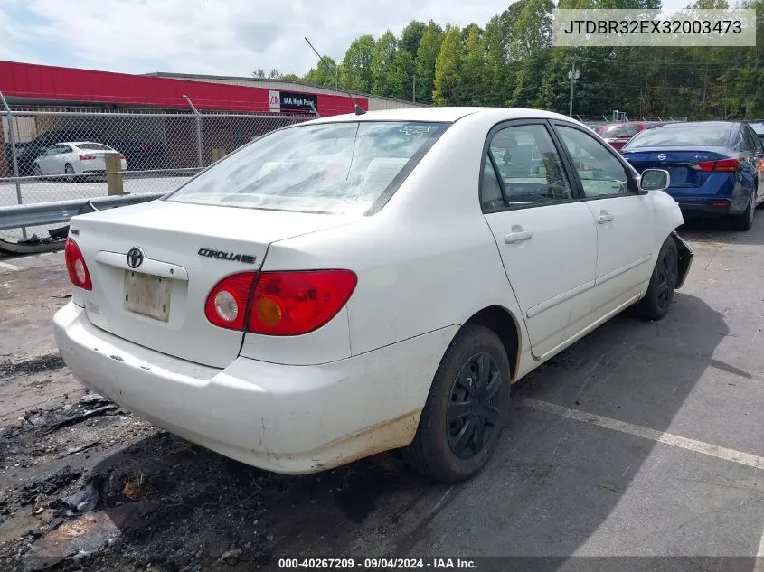 2003 Toyota Corolla Le VIN: JTDBR32EX32003473 Lot: 40267209