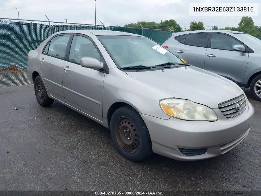 2003 Toyota Corolla Le VIN: 1NXBR32E63Z133816 Lot: 40278735