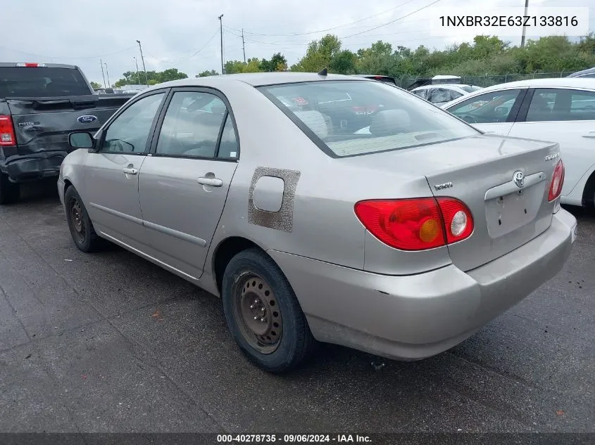 2003 Toyota Corolla Le VIN: 1NXBR32E63Z133816 Lot: 40278735