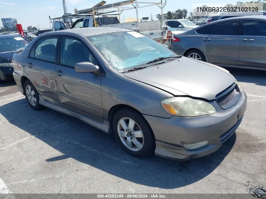 2003 Toyota Corolla S VIN: 1NXBR32E63Z102128 Lot: 40292249