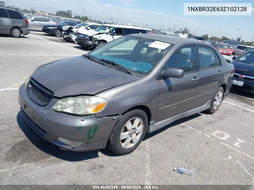 2003 Toyota Corolla S VIN: 1NXBR32E63Z102128 Lot: 40292249