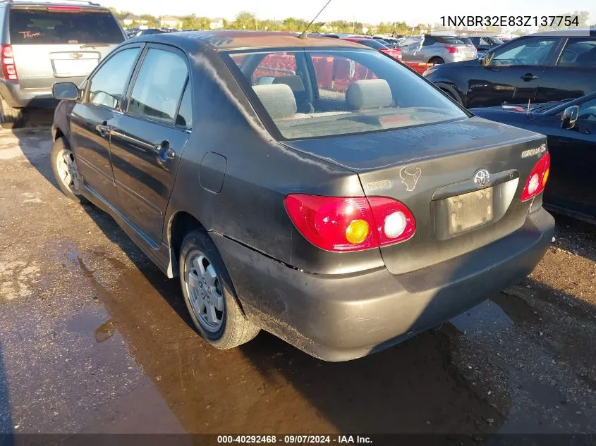 2003 Toyota Corolla S VIN: 1NXBR32E83Z137754 Lot: 40292468