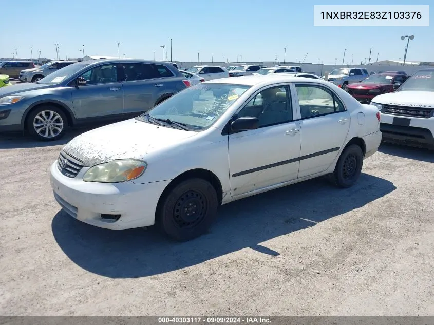 2003 Toyota Corolla Ce VIN: 1NXBR32E83Z103376 Lot: 40303117