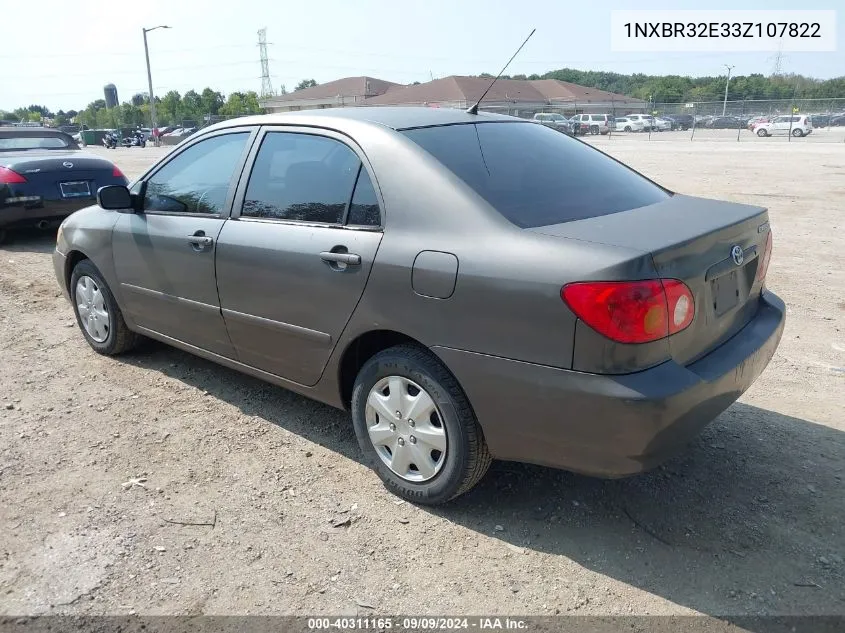 2003 Toyota Corolla Ce VIN: 1NXBR32E33Z107822 Lot: 40311165