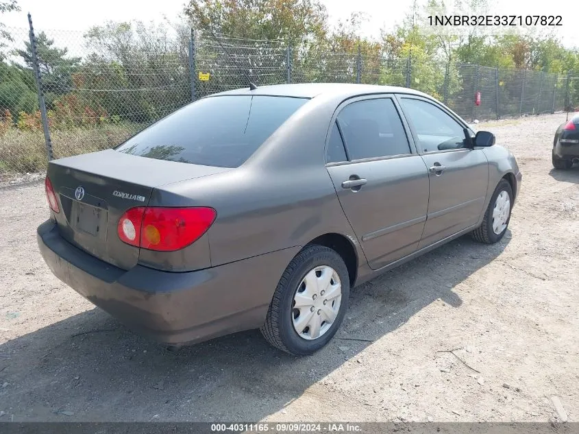 2003 Toyota Corolla Ce VIN: 1NXBR32E33Z107822 Lot: 40311165